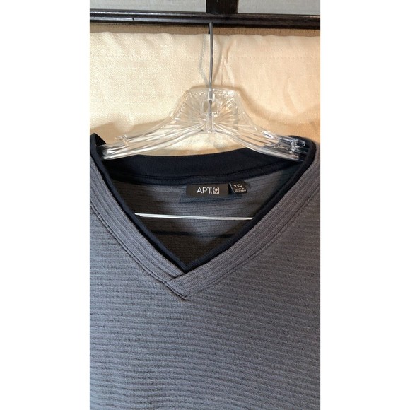 Apt. 9 mens long sleeve sweater shirt size XXL with layered hems gray/black - Picture 4 of 7